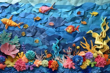 Wall Mural - Beneath the Waves: Vibrant Fish and Coral in the Aquatic Wonderland