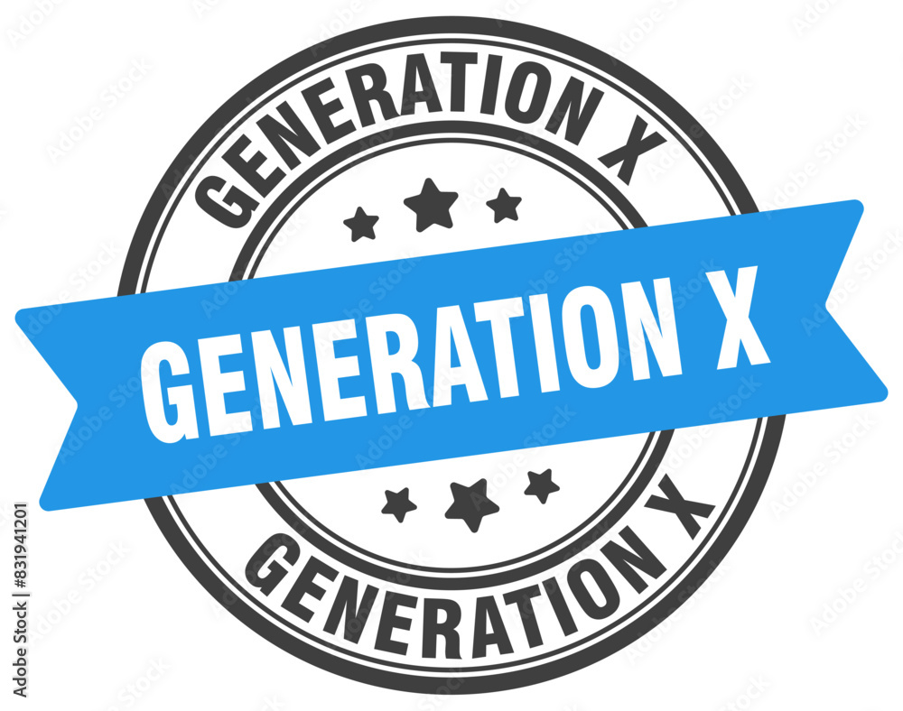 generation x stamp. generation x label on transparent background. round ...