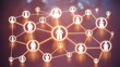 © shahriarsworld - holographic close up people icons soft bokeh glowing lines networking