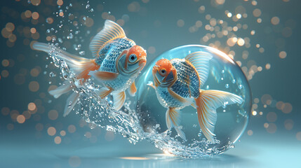 goldfish in aquarium.