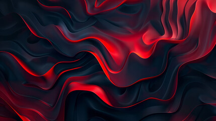 Wall Mural - Red and dark abstract background with flowing wave patterns