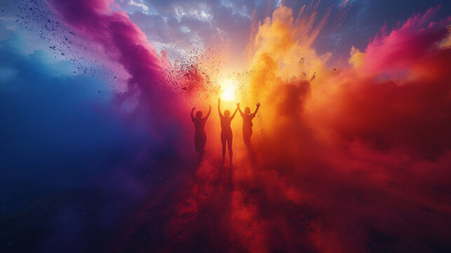 Holi, the Indian festival of colors; is animated, vivid, and very little blurred.