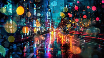 Aufkleber - city lights