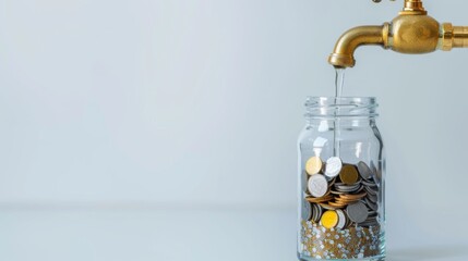 Poster - Faucet putting mix coins and seed