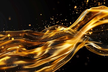 Sticker - Flowing golden liquid with sparkling particles