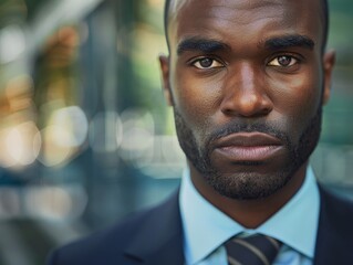 Sticker - Serious businessman with beard looking at camera