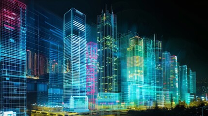 Aufkleber - Light trace of modern architecture