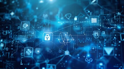Medical abstract, Healthcare networking and data connected