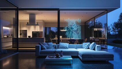 Wall Mural - AI futuristic smart home concept
