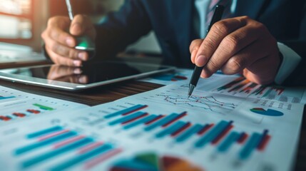 Aufkleber - Stock market analysis, business, finance and investment.