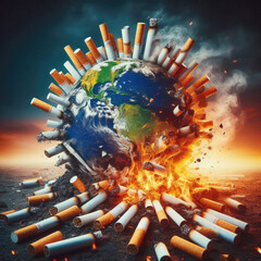 Wall Mural - World No Tobacco Day illustration campaign