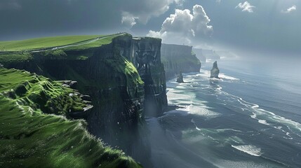 Wall Mural - The Cliffs of Moher are a steep sea cliff located in County Clare, Ireland.