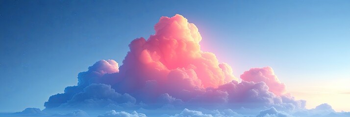 Sticker - A large pink cloud in the sky