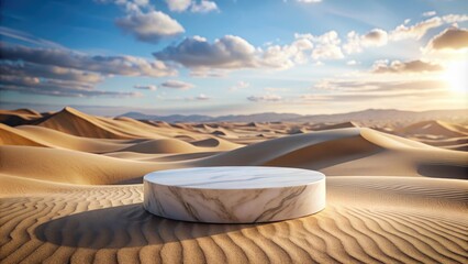 Poster - Marble Platform in Desert Landscape