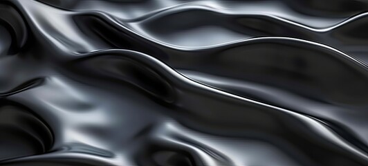 Wall Mural - abstract smooth black background - close-up texture of black color. wavy lines. 