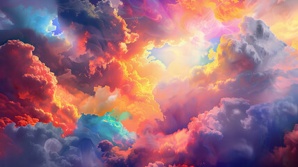 Wall Mural - Bright color clouds
