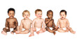 © Rawpixel.com - Diverse infants png sticker, sitting on the floor transparent background