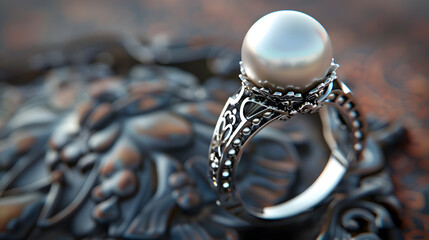 Nature white ring of pearls