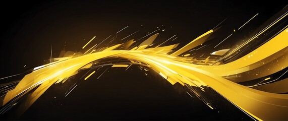 Wall Mural - yellow digital speed future technology abstract concept background banner illustration