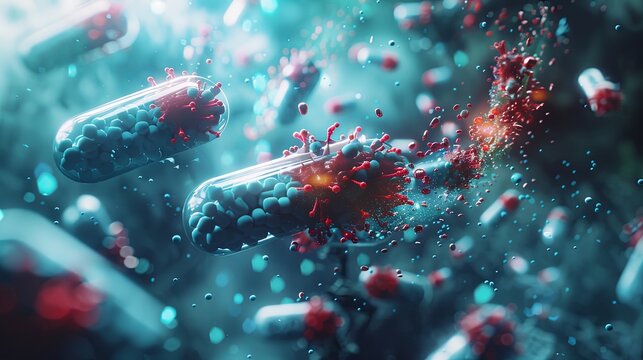 Biomaterials flat design side view healthcare theme animation