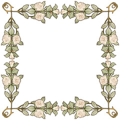 Poster - Art nouveau png rose frame, remixed from the artworks of Alphonse Maria Mucha