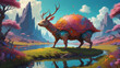© 4K_Heaven - A whimsical painting of a fantastical creature in a dreamlike landscape, blending reality and imagination with surreal elements, Generative AI