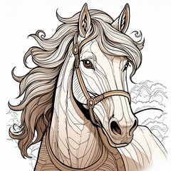 Wall Mural - horse head illustration