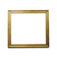 Wall Mural - Gold picture frame mockup transparent png