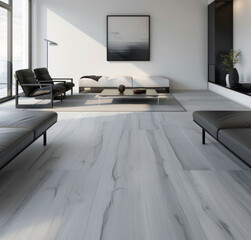 Aufkleber - minimal interior living room with artwork framed