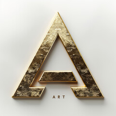 Wall Mural - Elegant gold letter A logo with artistic texture design