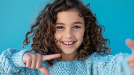 Wall Mural - The joyful curly-haired girl