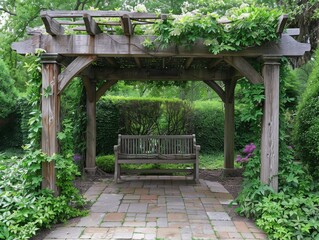 Wall Mural - Integrated Plant Features with Climbing Ivy and Wisteria

