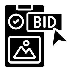 Poster - An icon design of mobile bid

