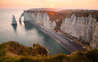© robertharding - Falaise d'Aval, the famous white cliffs of Etretat village, Normandy, France