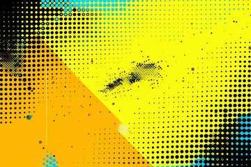 Bright yellow background with abstract dots