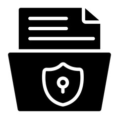 Poster - A glyph design icon of secure folder

