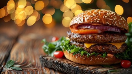 Heart shaped burger with exploding mini hearts for a charming and unique presentation