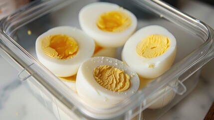 Sticker - Eggs and egg halves in a container