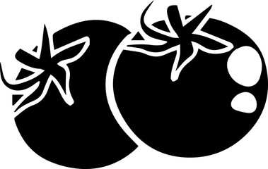 Wall Mural - hand drawn black tomatoes flat creative icon. vegetable pictogram, food graphic object. for web desi