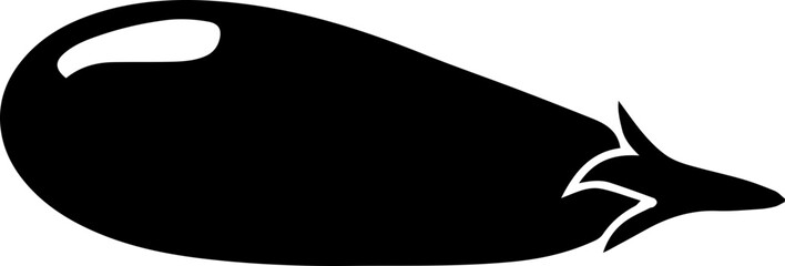 Wall Mural - hand drawn black aubergine flat creative icon. vegetable pictogram, food graphic object. for web des