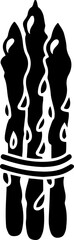 Wall Mural - hand drawn black asparagus flat creative icon. vegetable pictogram, food graphic object. for web des