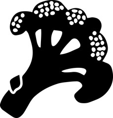 Wall Mural - hand drawn black brocoli flat creative icon. vegetable pictogram, food graphic object. for web desig