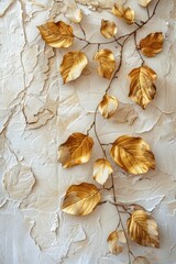 Wall Mural - a luxury stylish abstract textured golden flowers patterns wall art