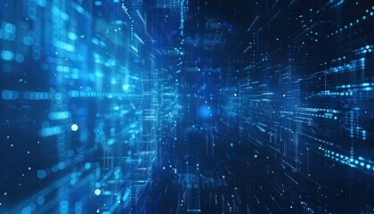 A blue and white computer screen with a lot of dots and lines by AI generated image