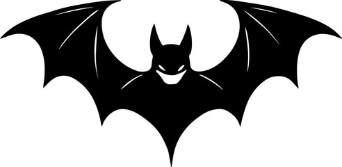 Wall Mural - Bat silhouette icon isolated on white background	
