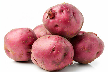 Wall Mural - a pile of pink potatoes on a white surface