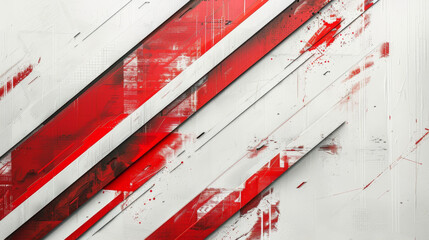 Wall Mural - Dynamic red diagonal lines on white canvas symbolize modern technology exploration.