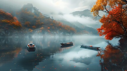 Wall Mural - boat on the lake