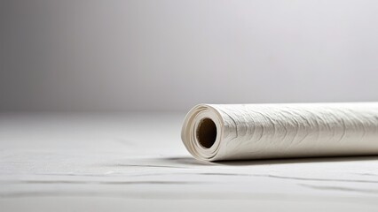 Closeup of white paper roll texture background or roll of toilet paper
 