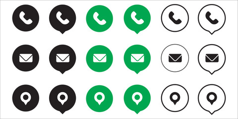 Circle contact icon set